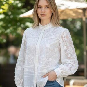 Sundance Beaumont Blooms Floral Lace Top